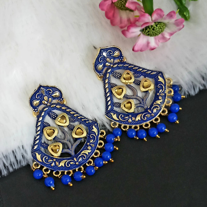 Amina Creation Gold Plated Meenakari Dangler Earrings Assorted Color