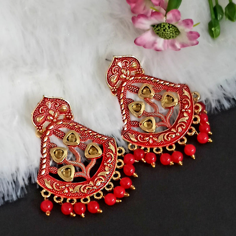 Amina Creation Gold Plated Meenakari Dangler Earrings Assorted Color