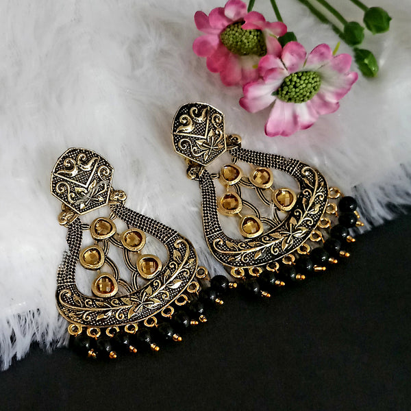 Woma Matte Meenakari Dangler Beads Drop Earrings