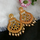 Woma Matte Yellow Meenakari Dangler Beads Drop Earrings