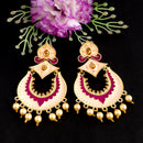 Woma Kundan Peach Meenakari Dangler Earrings