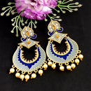 Woma Kundan Grey Meenakari Dangler Earrings