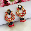 Woma Red Matte Meenakari Jhumki Earrings