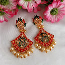 Woma Gold Plated Matte Red Meenakari Kundan Earrings