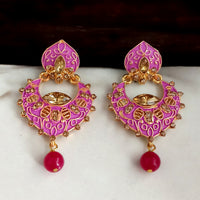 Amina Creation Gold Plated Meenakari Dangler Earrings Assorted Color
