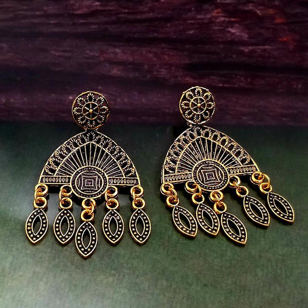 Woma Antiqe Gold Plated Dangler Earrings  - 1318214A