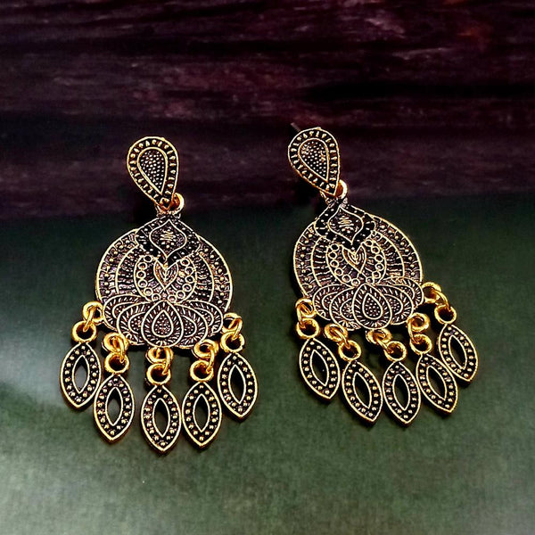 Woma Antiqe Gold Plated Dangler Earrings  - 1318215A
