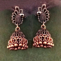 Woma Oxidised Copper Plated Dangler Earrings