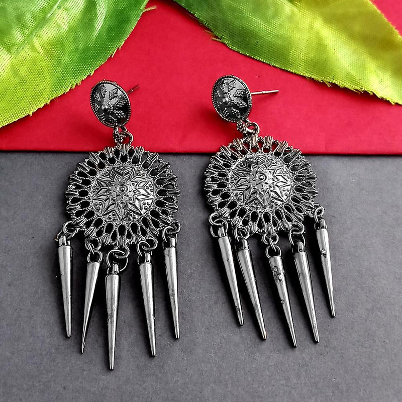 Woma Oxidised Plated Dangler Earrings  - 1318281