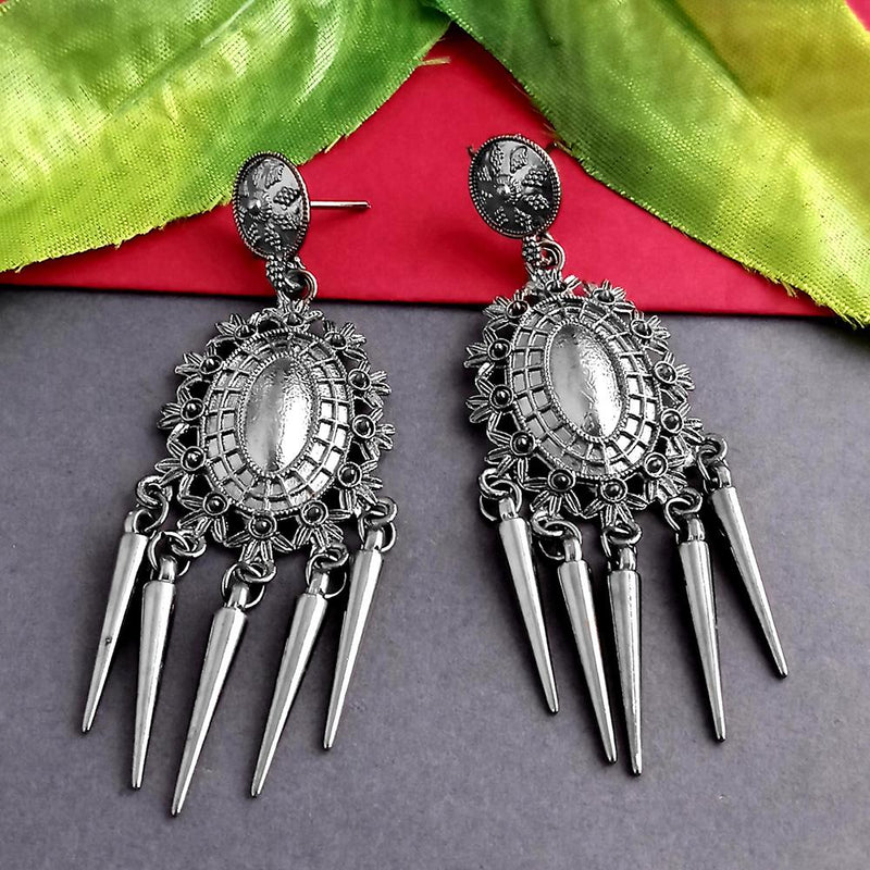 Woma Oxidised Plated Dangler Earrings  - 1318289