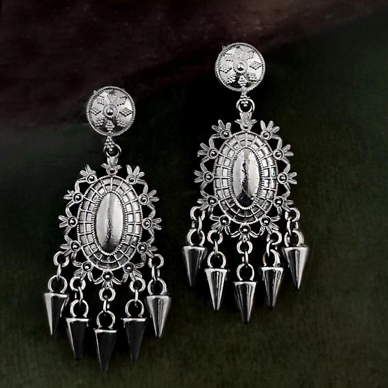 Woma Oxidised Plated Dangler Earrings  - 1318341