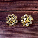 Woma Floral Gold Plated Stud Earrings