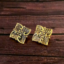Woma Floral Gold Plated Stud Earrings