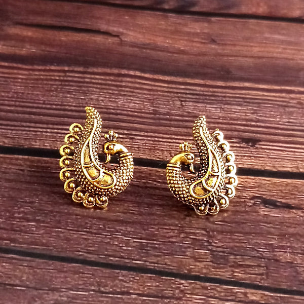 Woma Peacock Gold Plated Stud Earrings