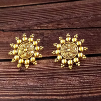 Woma Floral Gold Plated Stud Earrings