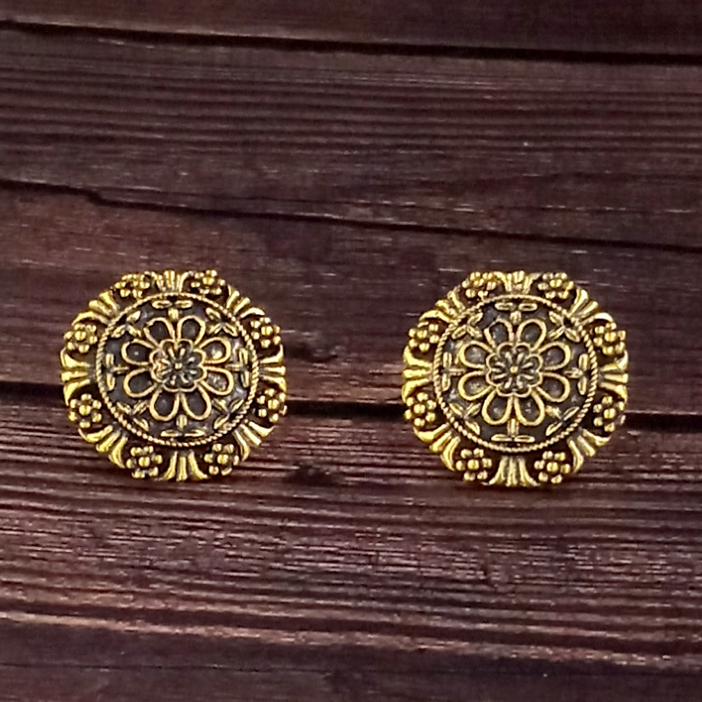 Woma Floral Gold Plated Stud Earrings