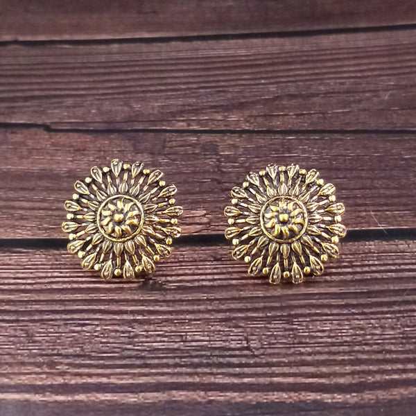 Woma Floral Gold Plated Stud Earrings