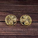Woma Floral Gold Plated Stud Earrings