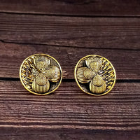 Woma Floral Gold Plated Stud Earrings