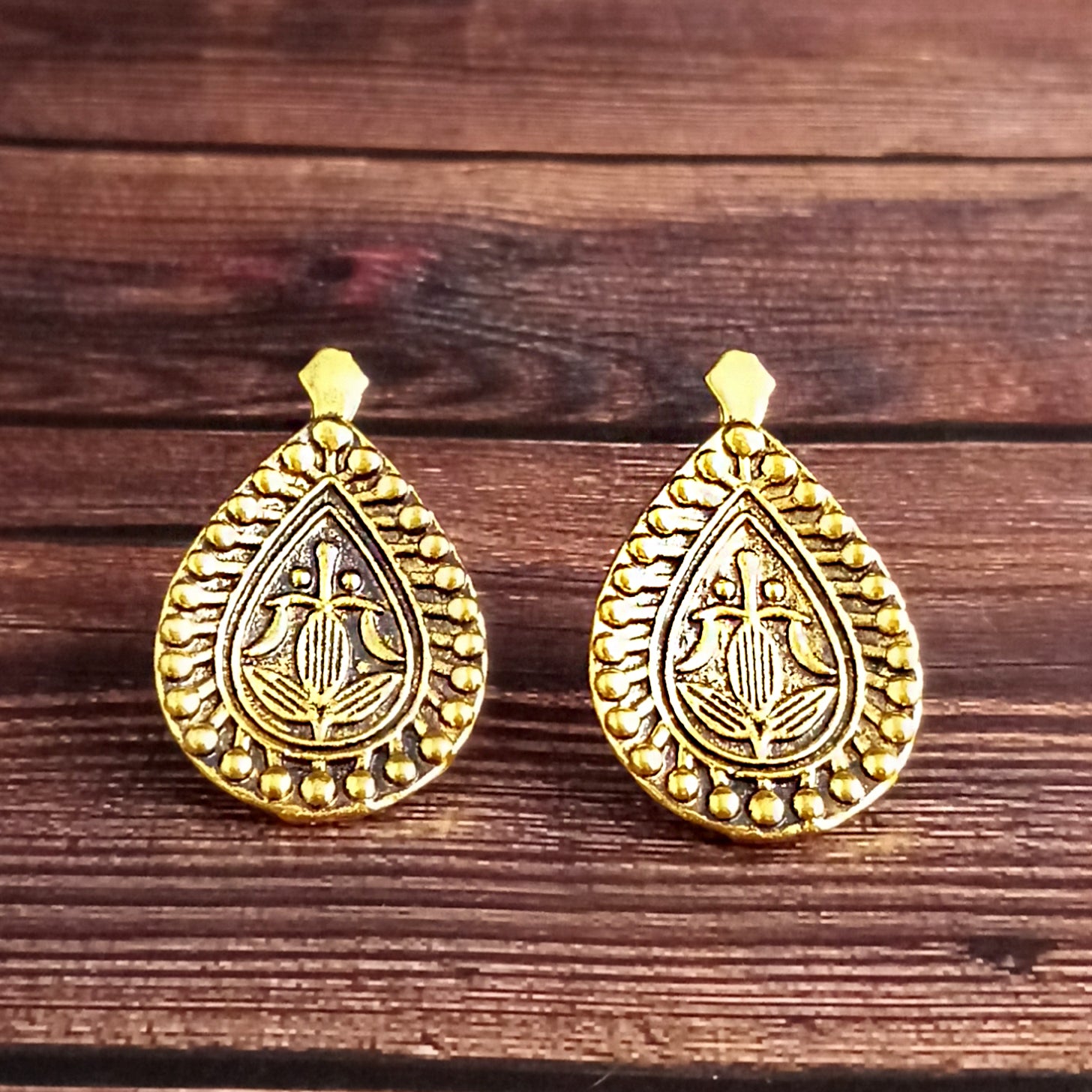 Woma Floral Gold Plated Stud Earrings