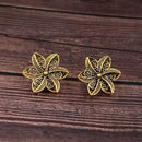 Woma Floral Gold Plated Stud Earrings