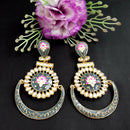 PARSHWAM Grey Glossy Meenakari Earring