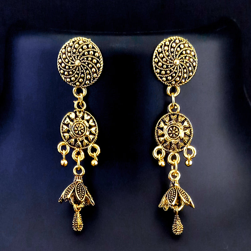 Tip Top Fashion Gold Plated Oxidized Jhumki