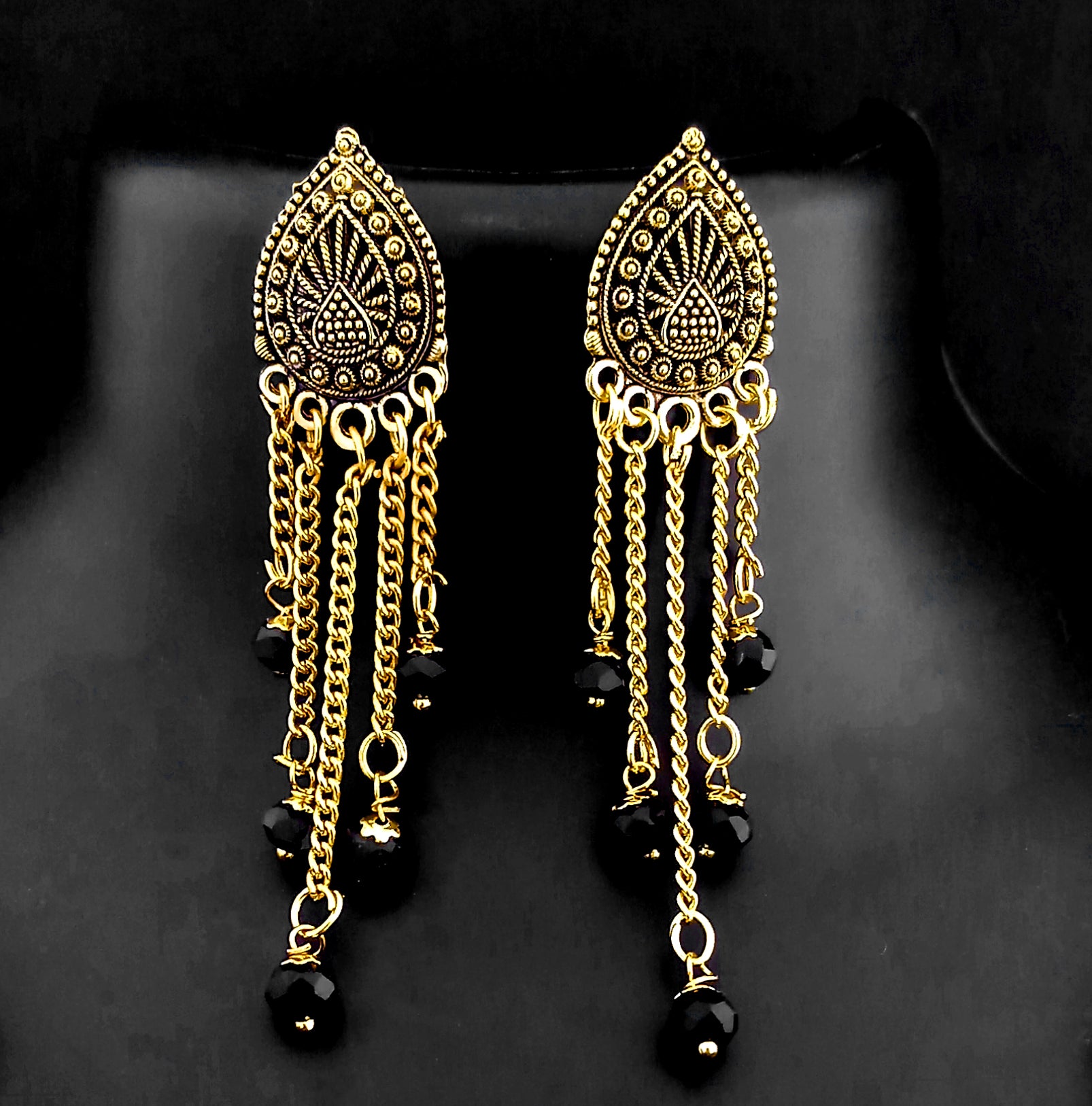 Tip Top Fashion Gold Plated Oxidized Jhumki