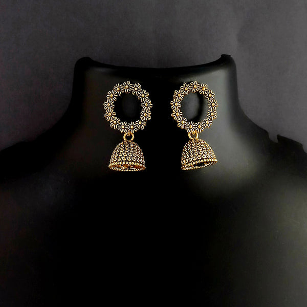 Kriaa Oxidized Gold Plated Drop Jhumki