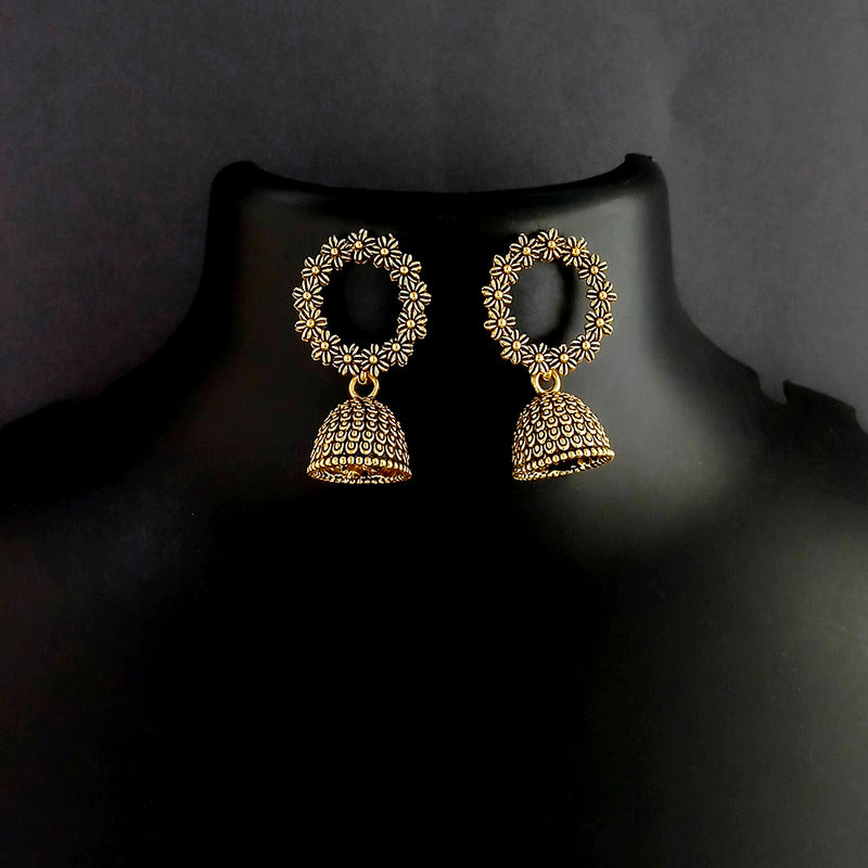 Kriaa Oxidized Gold Plated Drop Jhumki