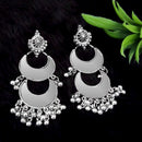 Jeweljunk Silver Plated Dangler Mirror Earring