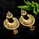 Jeweljunk Gold Plated Dangler Mirror Earring