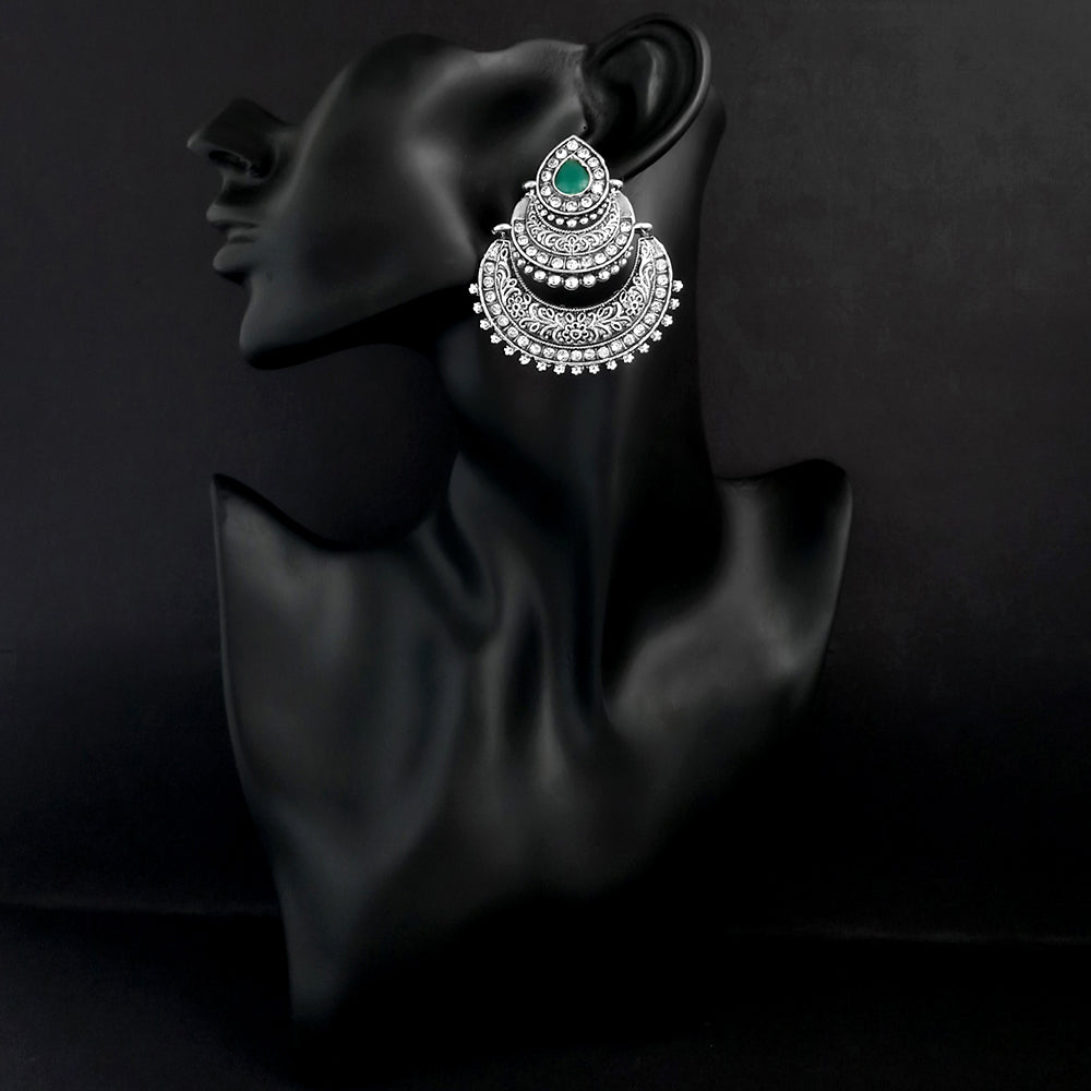 Jinu Arts Maroon Oxidised Plated Dangler Earrings