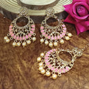 Adi Gold Plated Light Green Kundan And Stone Earrings With Maang Tikka  - 1319201A