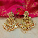 Adi Gold Plated Brown Kundan And Pearl Dangler Earrings