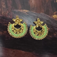 Adi Gold Plated Red Meenakari And Austrian Stone Stud Earrings