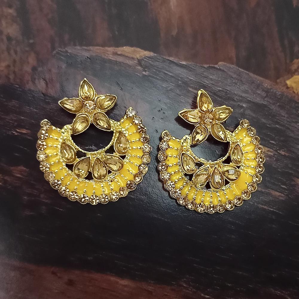 Adi Gold Plated Red Meenakari And Austrian Stone Stud Earrings