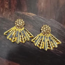 Adi Gold Plated Red Meenakari And Austrian Stone Stud Earrings