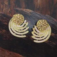 Adi Gold Plated Red Meenakari And Austrian Stone Stud Earrings