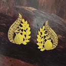 Adi Gold Plated Red Meenakari And Austrian Stone Stud Earrings  -  1319239A