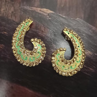 Adi Gold Plated Red Meenakari And Austrian Stone Stud Earrings  -  1319243A