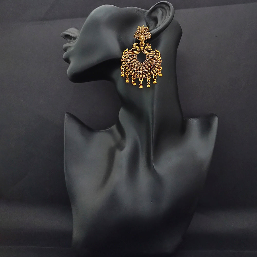 Woma Antiqe Gold Plated Dangler Earrings