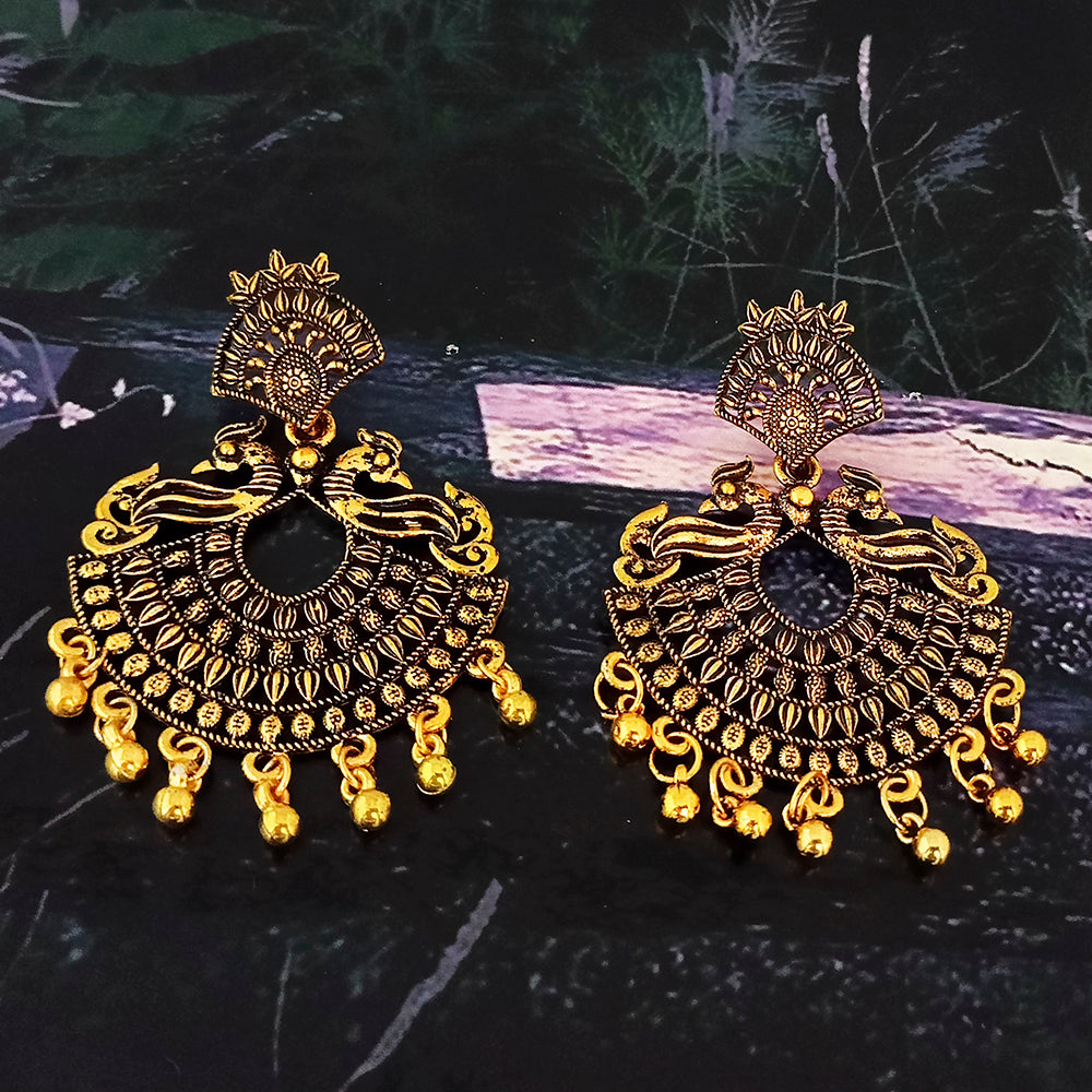 Woma Antiqe Gold Plated Dangler Earrings