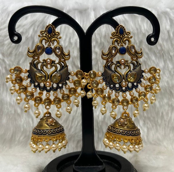 Infinity Jewels Gold Plated Meenakari Jhumki Earrings