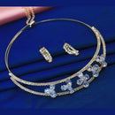 Mahavir Rose Gold Plated Austrian Stone Necklace Set