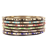 Kriaa Multicolur Beads Gold Plated Bangle Set - 1400101_2.8