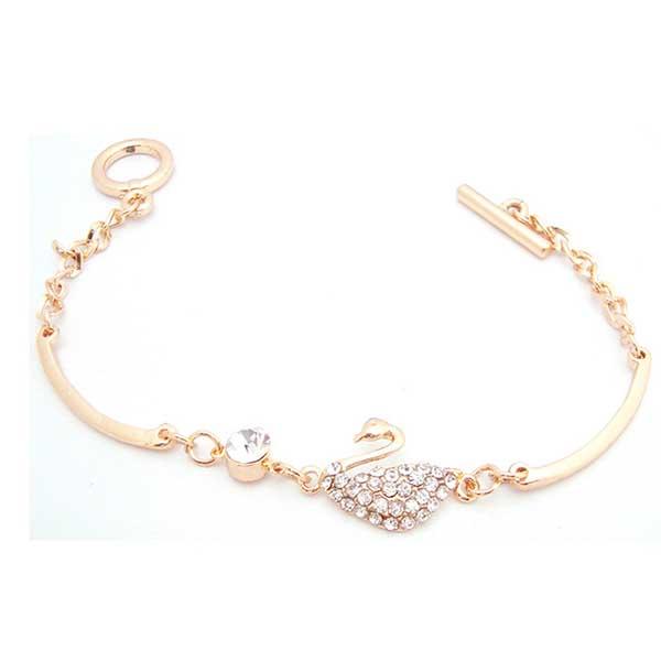 Urthn Austrian Stone Peacock Gold Plated Bracelet - 1400305