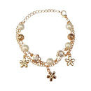 Urthn Gold Plated Austrian Stone Pearl  Adjustable Bracelet - 1400540