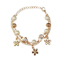 Urthn Gold Plated Austrian Stone Pearl  Adjustable Bracelet - 1400540