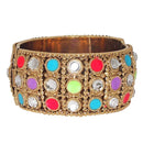 Kriaa Gold Plated Multicolor Stone Kada - 1400902